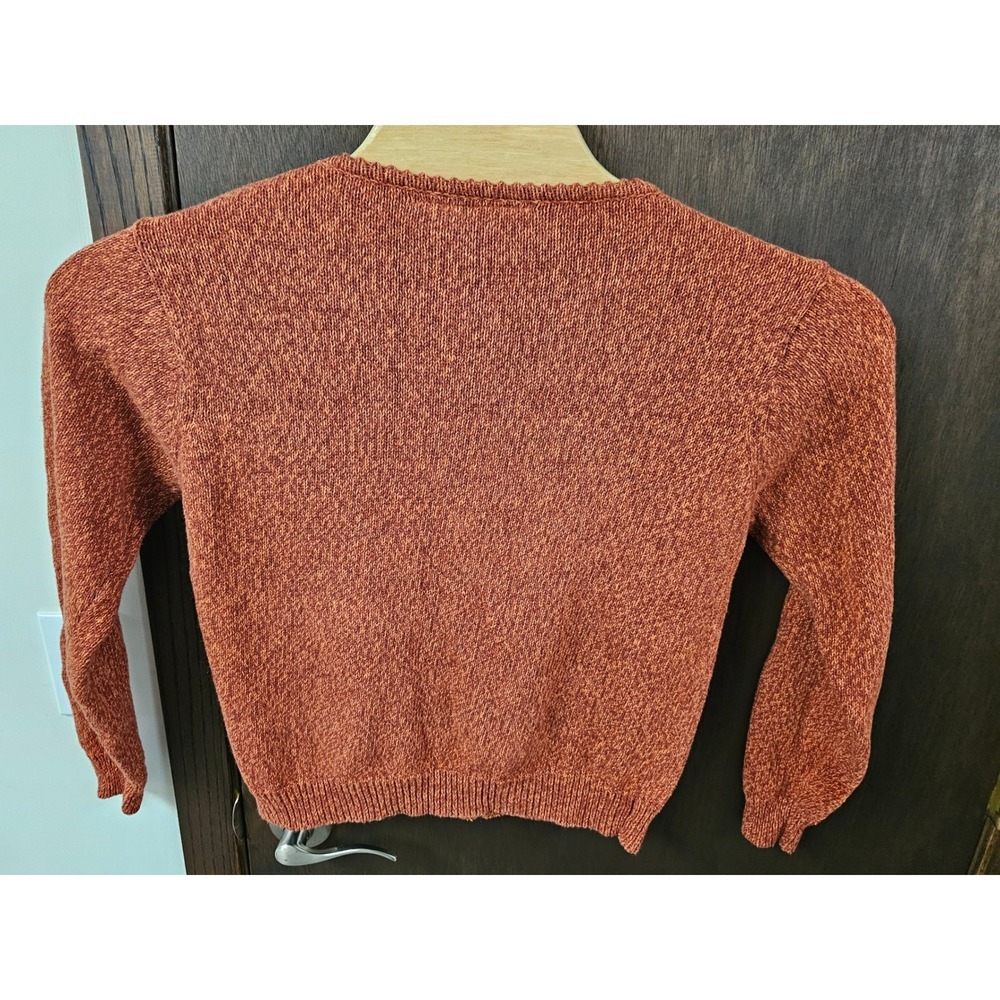 Erika & Co Womens Rust Embroidered Full Zip Cardigan Sweater Small Fall cottage - Picture 5 of 5